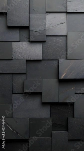 Fototapeta Dark Gray 3D Abstract Background, Stone Texture