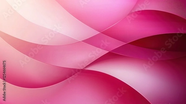 Fototapeta Abstract pink waves background with soft gradient light and shadow for modern design