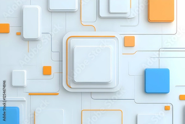 Fototapeta Abstract 3D Background: Geometric Shapes