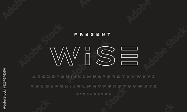 Fototapeta Abstract minimal future alphabet fonts. simple typography sport future creative font . vector illustrator