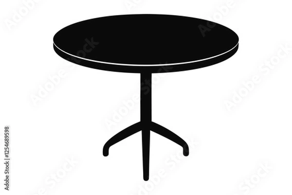 Fototapeta Round table silhouette vector on white background