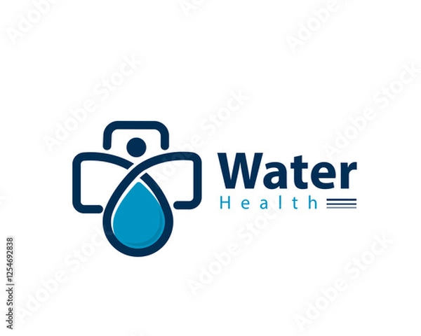 Obraz health water cross health logo design template illustration inspiration