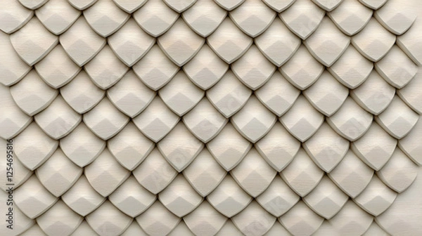 Fototapeta Off-White 3D Scale Pattern Background