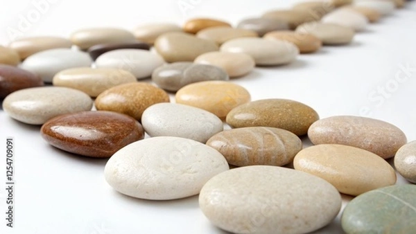 Fototapeta Smooth Stone Path Natural Tones, Close-Up, Serene Composition