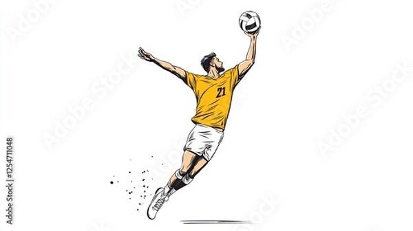 Obraz Dynamic goalkeeper leaps to catch a soccer ball during an intense match on the field