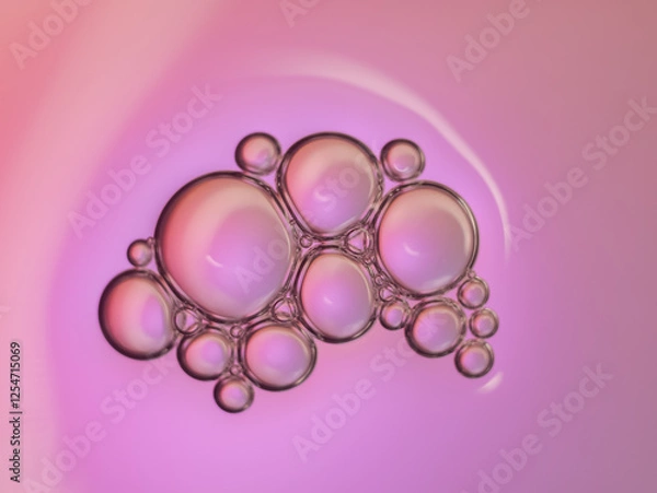 Obraz Close up soap bubble on water led light background