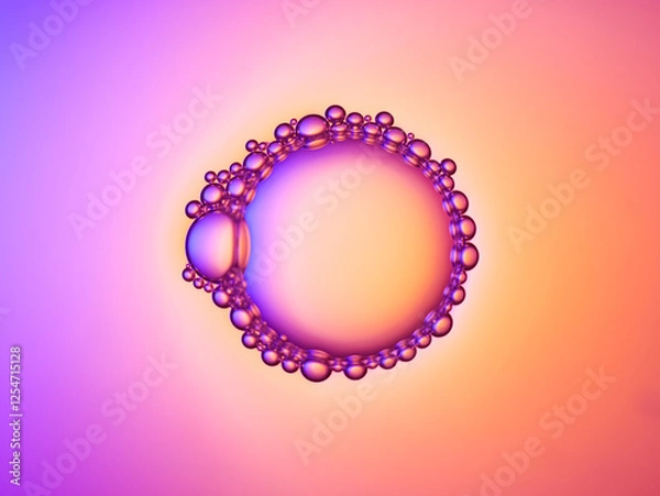 Obraz Close up soap bubble on water led light background