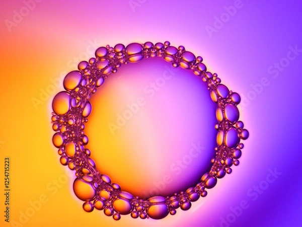 Obraz Close up soap bubble on water led light background