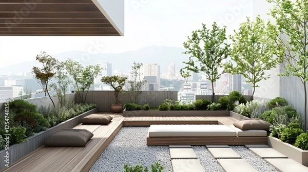 Obraz Beautiful backyard garden in home 