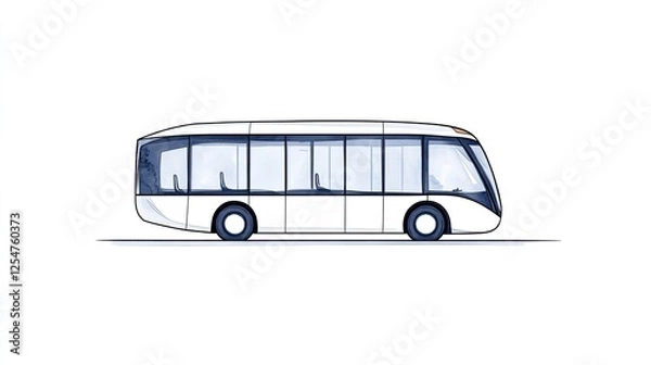 Fototapeta Sleek, futuristic bus design showcasing modern transportation innovation against a simple backdrop