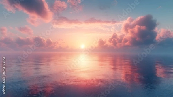 Fototapeta A gradient mesh resembling soft sunlight dispersing over a misty horizon.