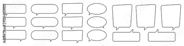 Fototapeta Collection of line speech bubble, line speech balloon, chat bubble.