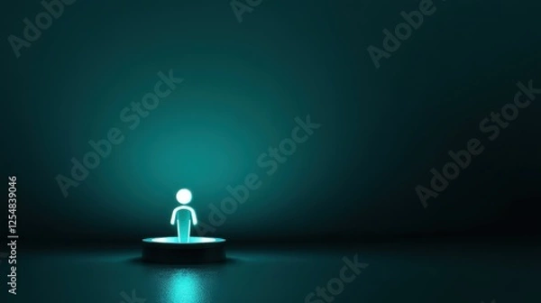Fototapeta Glowing Spotlight Effect on Candidate Figure
