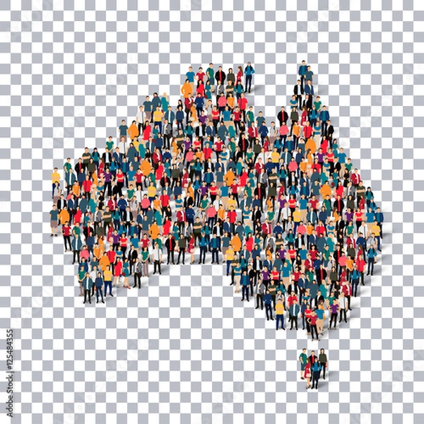 Fototapeta ludzie mapy kraju australia wektor