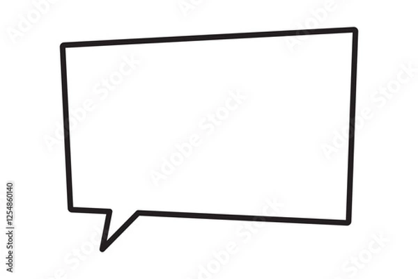 Obraz Rectangular shape speech bubble. Rectangular text frame in line style.
