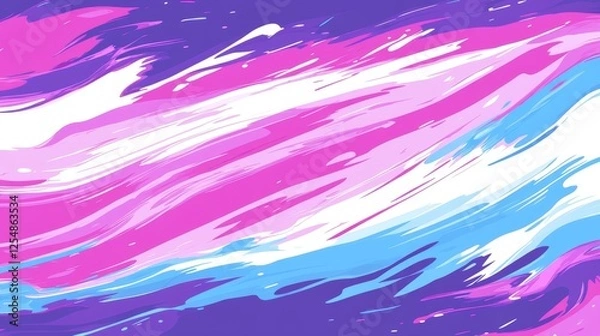 Obraz Abstract Fluid Brushstrokes With Blue Pink And White Colors Artistic Design Pattern Graphic