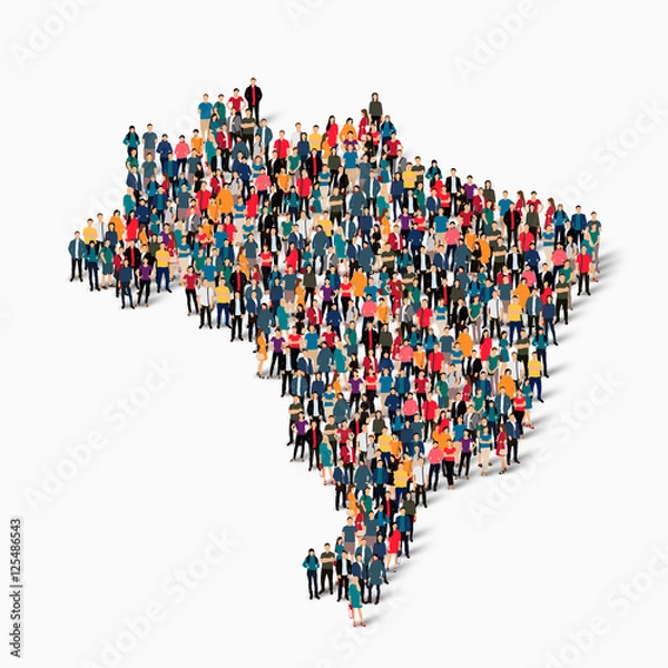 Fototapeta ludzie mapy kraju brazylia wektor