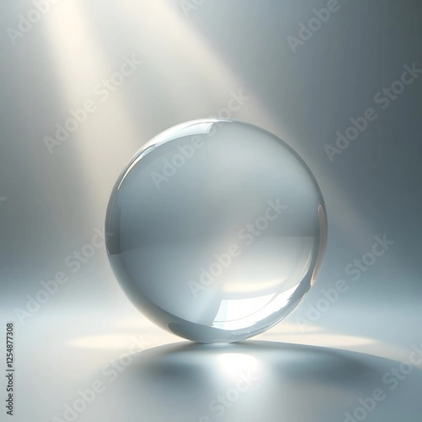 Fototapeta Illuminated Crystal Glass Sphere Abstract Background Reflective Orb Light Rays
