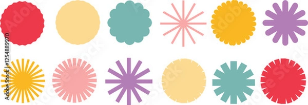 Fototapeta Different circle shapes. Circular shapes in deferent style. circle shape