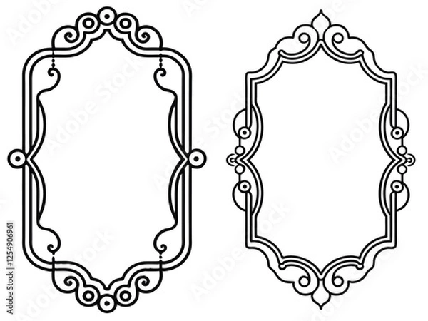 Fototapeta set of ornate frames