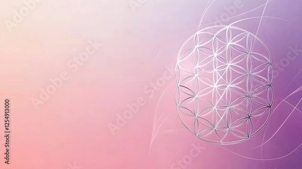 Obraz Geometric flower of life design on a blurred background