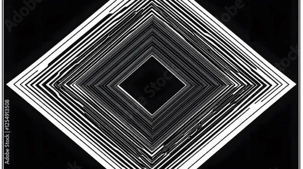 Fototapeta A white diamond with an optical illusion pattern inside

