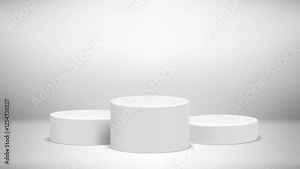 Fototapeta Product design podium in bright room. 3d vector template for product design