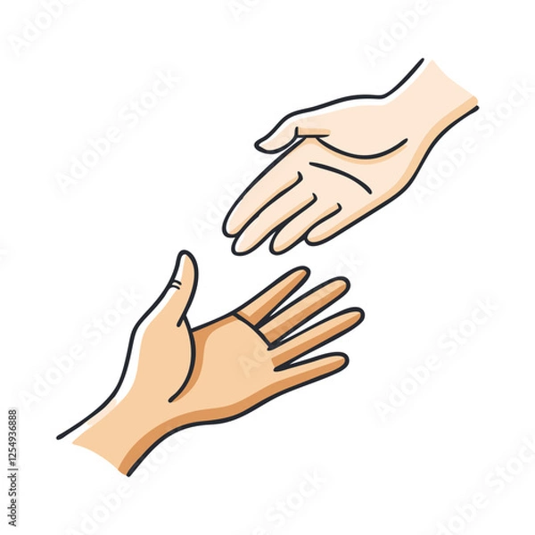 Obraz hands reaching out icon, hands reaching out vector illustration-simple illustration of hands reaching out, perfect for hands reaching out logos and icons
