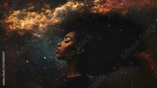 Obraz A dark and moody album cover featuring an abstract depiction of the head
