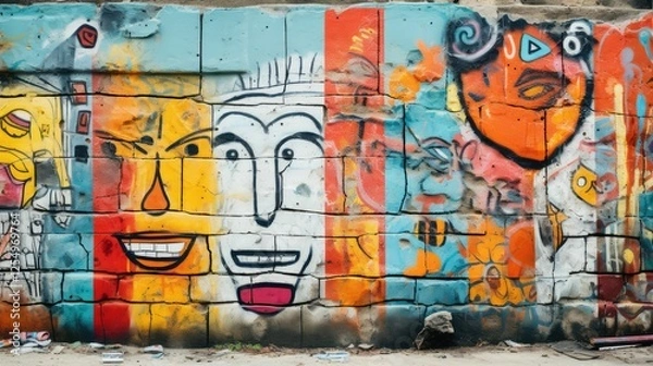 Fototapeta colorful rough stone wall