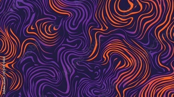 Fototapeta A dark gradient background with swirling lines in vibrant colors, creating an abstract and dynamic pattern
