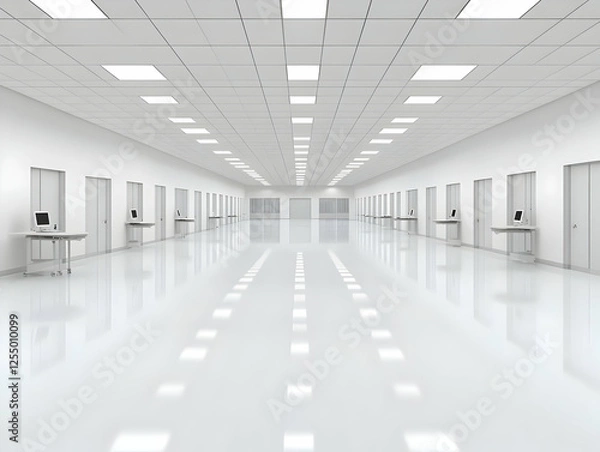 Obraz Clean White Corridor 3D Render