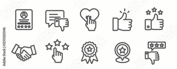 Fototapeta Customer Satisfaction line Icon Set. Vector Illustration.