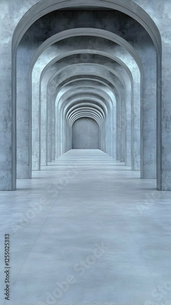 Fototapeta Abstract 3D Render of Concrete Archway