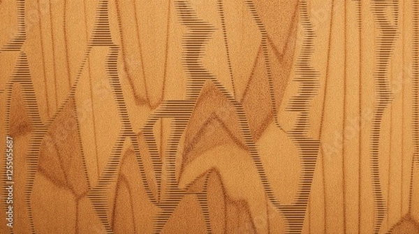 Fototapeta Glitched wood grain with digitally distorted aesthetic and unnatural patterns for modern, abstract design and tech-inspired applications
