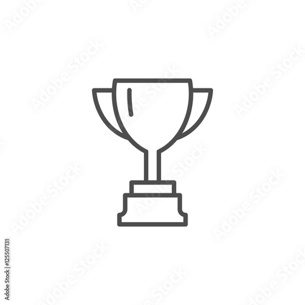 Obraz Kubek wektor. Puchar zwycięzcy cienkiej linii. Ikona Puchar Trofeum. Czarny kubek na białym tle. Puchar zwycięzcy. Ikona Puchar zwycięstwa. Symbol Pucharu Trofeum. Puchar pierwszego miejsca. Minimalistyczny kubek hipster. Wygraj puchar wektor.