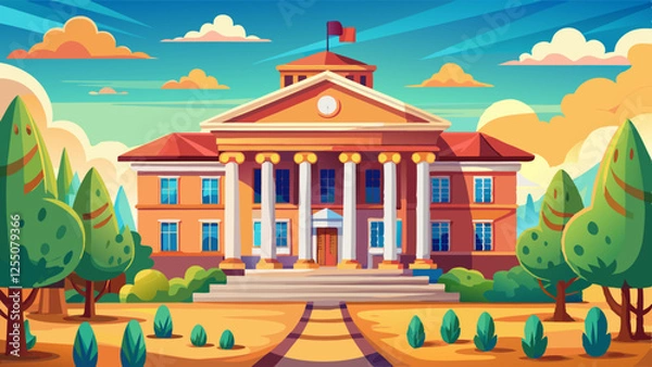 Fototapeta courthouse vector illustration