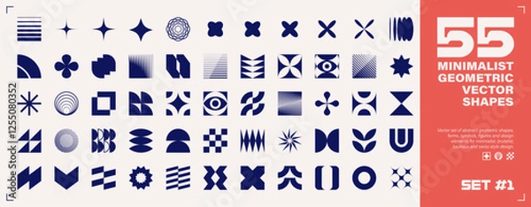 Obraz 55 MINIMALIST GEOMETRIC VECTOR SHAPES Set 1
