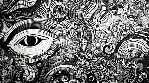 Fototapeta swirls doodle texture