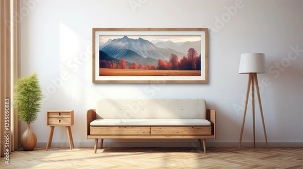 Fototapeta elegant light wooden frame