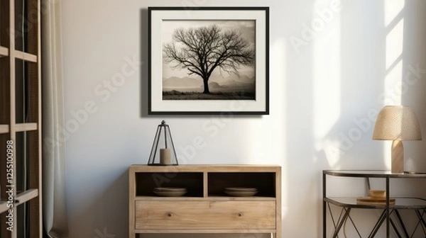 Fototapeta photograph black square frame in room