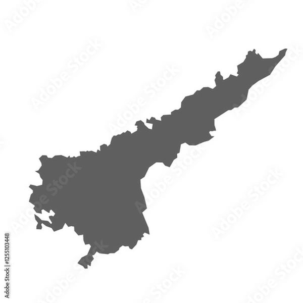 Fototapeta A vector gray map of the Andhra Pradesh State of India.