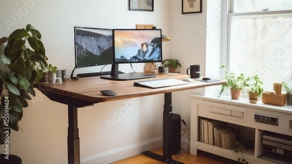 Fototapeta standing web designer desk