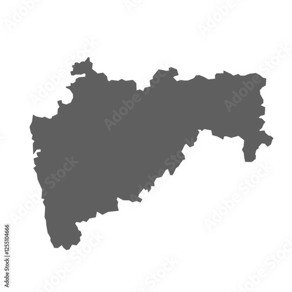 Fototapeta A vector gray map of the Maharashtra State of India.