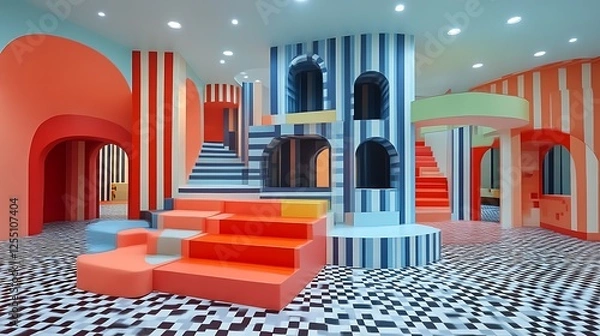 Fototapeta Colorful Play Space Architectural Design for Children
