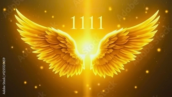 Fototapeta 黄金のエンジェルナンバー「1111」