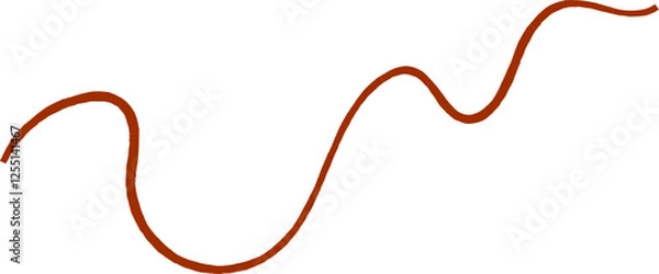 Fototapeta Wavy line with curvy abstract squiggles. Hand-drawn wiggle design. 