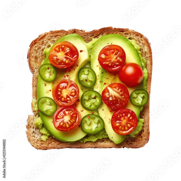 Obraz Spicy Avocado Toast with Cherry Tomatoes