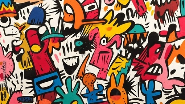 Fototapeta Vibrant Abstract Expressions in Colorful Graffiti Art Design