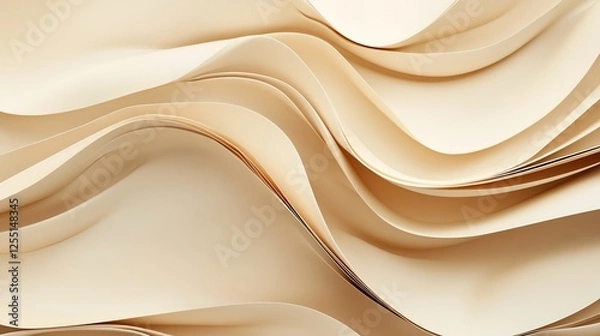 Fototapeta Soft and delicate striped curtains. Yellow paper background with a smooth texture and subtle pastel tones. Abstract surface with a rustic and elegant appearance, ideal for decorative